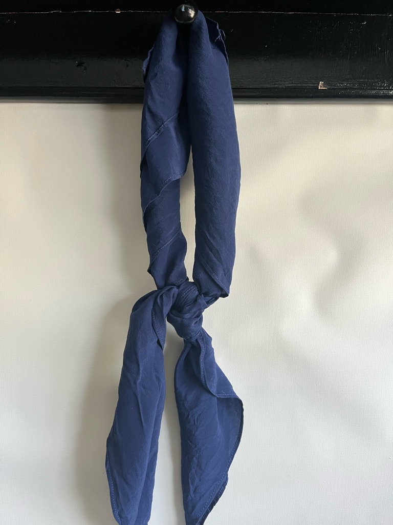 Navy Blue Lightweight Silk Scarf